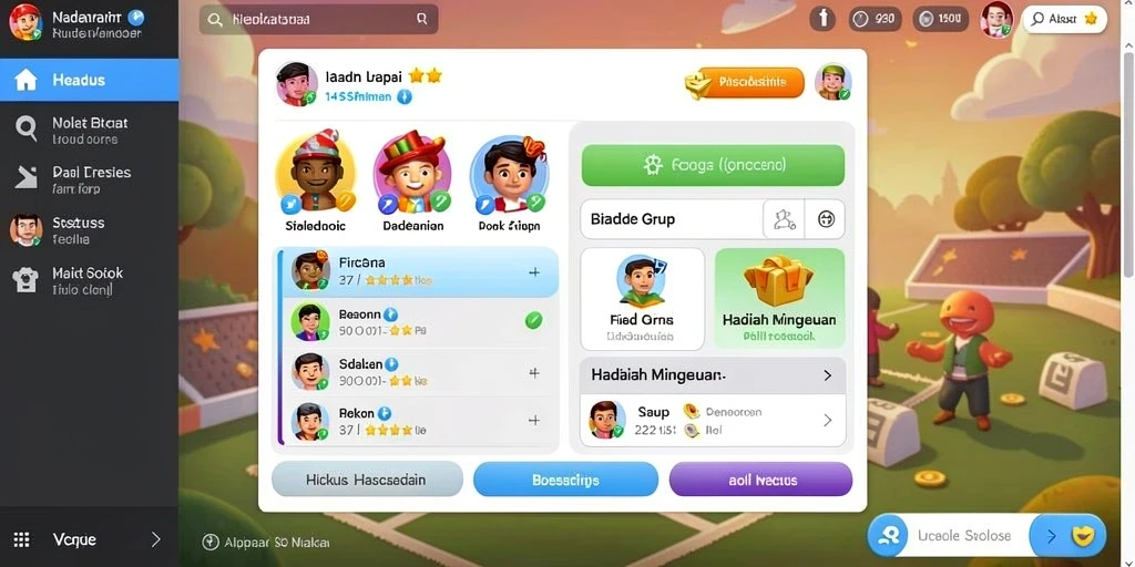 Screenshot menunjukkan pemain sedang bersaing dalam permainan kartu.